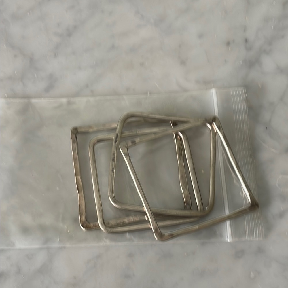 Silver Square Metal Bracelets